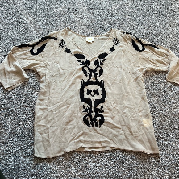 Maeve Tops - EUC Maeve embroidered silk top S